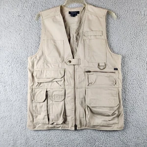 5.11 Tactical Series Vest Mens Medium Khaki Utility Multi Pocket Outdoor 80001 - Picture 1 of 8