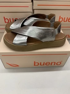 Bueno Footwear Jayden Sandal Dark Silver Metallic Women's Size 36 37 38 40 B2527 - Picture 1 of 5