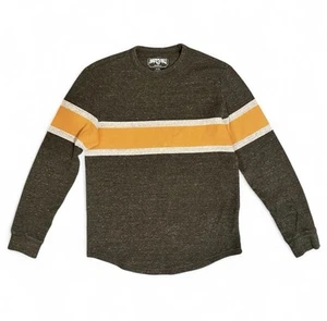 Men’s American Eagle Long Sleeve T-Shirt Green Yellow Stripe Small - Picture 1 of 3