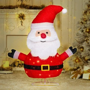 Lighted Christmas Outdoor Decorations 2FT Santa Claus with LED Lights Pre Lit... - Picture 1 of 9