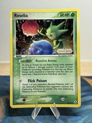 Roselia 42/92 Ex Legend Maker Stamped Reverse Holo Foil Pokémon Card SWIRL DMG - Image 1 of 4