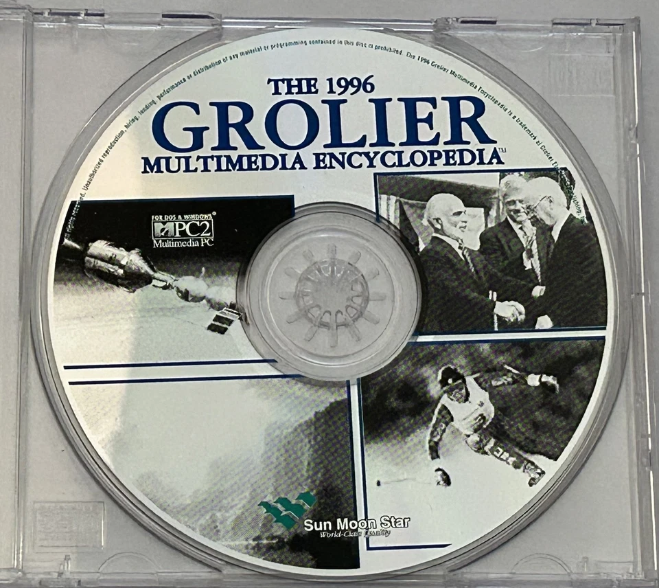The 1996 Grolier Multimedia Encyclopedia PC Software CDROM -CDONLY PREOWNED USED - Image 1 of 1
