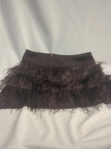club monaco skirt fringes, dark purple, size 00 - Picture 1 of 6