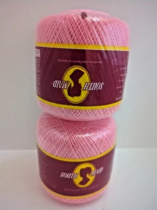 Lotto 2 pezzi South Maid taglia 10 colore 493 rosa francese 350 iarde filo di cotone - Foto 1 di 2
