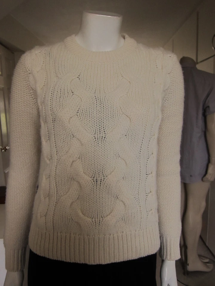 Jack Wills Jumper Sweater Pullover Cable  Knit UK 6 Ivory LambsWool - Image 1 of 4