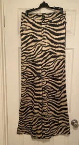 NWT Haute Monde Women’s Size S Wide Leg Zebra Print Satin Pants - Picture 1 of 5
