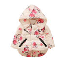 2-4T tout-petit bébé filles enfants manteau chaud hiver floral épaisse veste vêtements d'extérieur