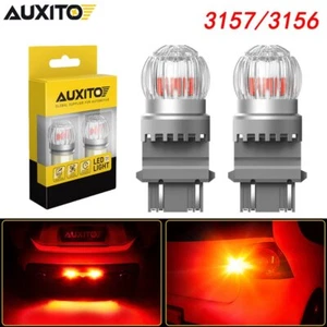 AUXITO 3157 LED Red Bright Brake Stop Light Parking Bulbs 2800LM High Power EON - Picture 1 of 11