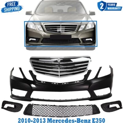 Par de cubiertas de parachoques delantero + rejilla y faros antiniebla para Mercedes-Benz E350 2010-2013 Foto 1 de 4