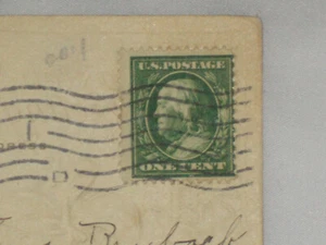 Postage Stamp Benjamin Franklin One Cent Stamp 1909 Green - Bild 1 von 1