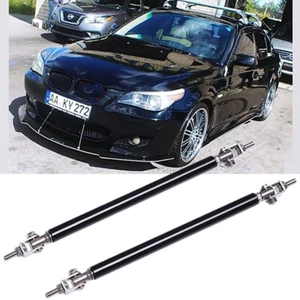 Black Front Bumper Lip Splitter Strut Rod Support Bars For F30 F31 E90 E91 - Imagen 1 de 11