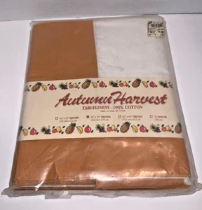 Mantelería vintage NUEVO NOS COSECHA OTOÑO ORO BLANCO Y AMARILLO 52" X 72" OBLONGO - Imagen 1 de 6