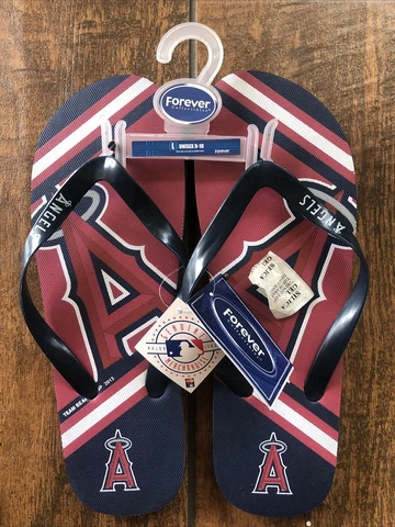 LA Los Angeles Angels Logo Flip Flop Sandals Large Sizes 9-10 New MLB License Cover