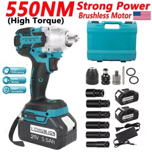 Cordless Electric Impact Wrench Gun 1/2'' High Power Driver w/ Li-ion Battery - Picture 1 of 15