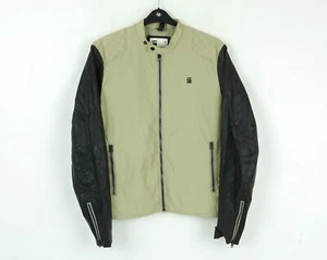 G STAR RAW 'Edla Dizrey' Mens XL Jacket Coat Windbreaker Biker Leather Sleeves - Picture 1 of 7