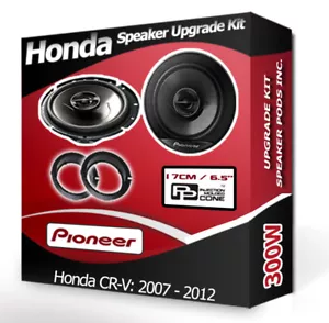 Honda CRV Front Door Speakers Pioneer car speakers + adapters pods 300W - Picture 1 of 1