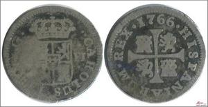 Spain - Carlos III 1/2 Real 1766 PJ Madrid Ag BC / RC - Picture 1 of 1