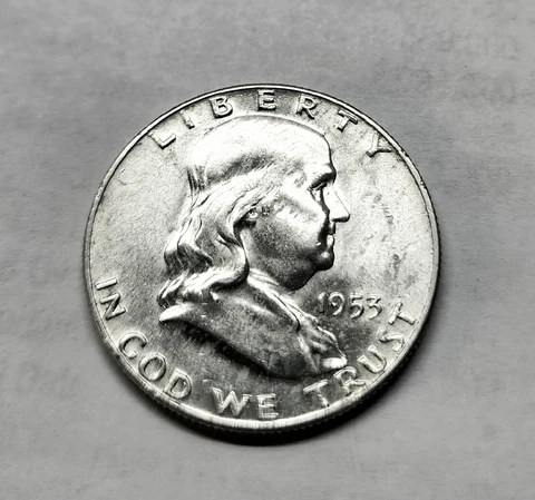 CHOICE 1953-D Franklin Half Dollar-Choice Exact Coin Shown Rare Denver Mint Cover