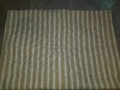 Restoration Hardware "Tan/Cream Striped" Quilted Standard Sham  - Image 1 of 4