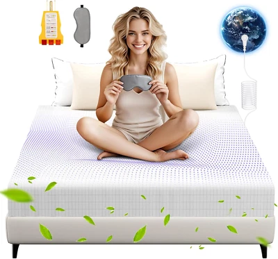 Sábanas de puesta a tierra tamaño king, 90 % algodón orgánico + 10 % fibra de plata pura, ajustadas G Foto 1 de 4