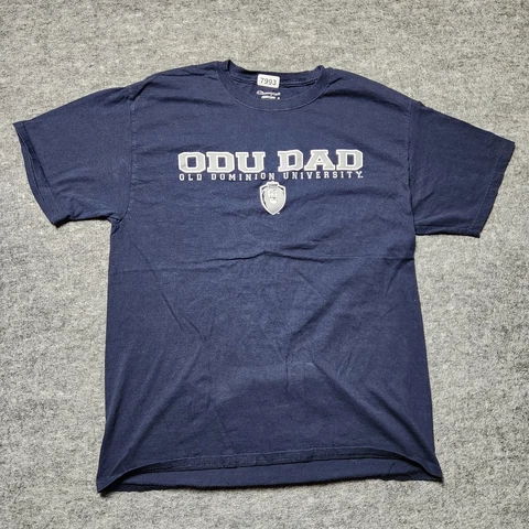 OLD DOMINION MONARCHS T-Shirt Men's L Champion Blue Short Sleeve Crew Cotton Cover