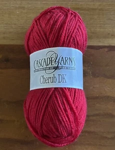 Cascade Cherub DK Yarn RUBY #25 Red, 1.75 oz. - Picture 1 of 7
