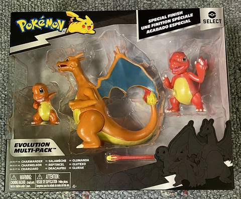 Pokemon Select Evolution 3 Pk Charmander 3" Charmeleon 4.5" Charizard Multi Pack Cover