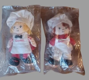 NEU Campbell's Soup Menge 2 weiche 8" Puppen Junge & Mädchen versiegelt (P15) - Bild 1 von 5
