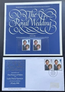 Royal Wedding Souvenir Booklet July 1981 with 2 mint stamps And First Day Cover - Picture 1 of 20