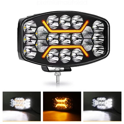 12v 24v 10" Jumbo Oval LED Spot Lamp Dual White & Amber  DRL Driving Light HQ E9 - Image 1 of 4