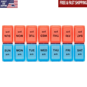 Weekly Pill Organizer 7 Day AM PM Removable Compartments Portable Easy Open New - Picture 1 of 7