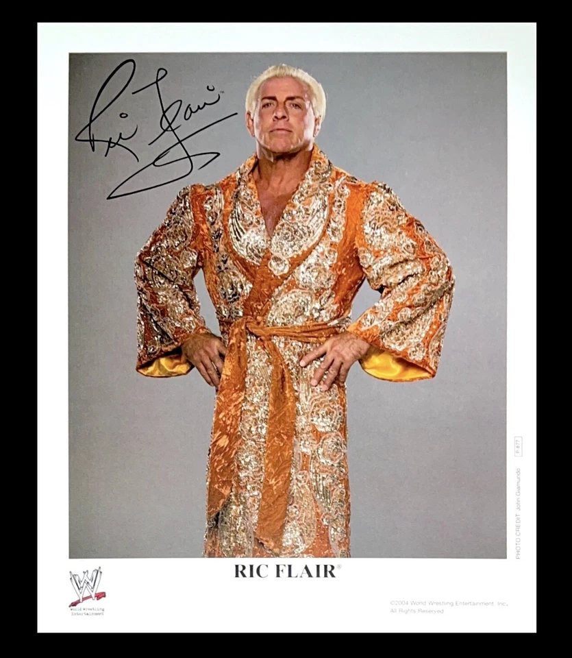 WWE RIC FLAIR P-877 FACSIMILE OFFICIAL LICENSED ORIGINAL 8X10 PROMO PHOTO 2004 - Image 1 of 1