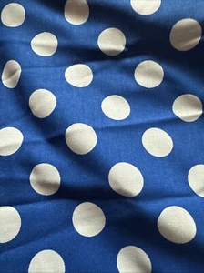 Waverly Dark Blue Big dots Print Cotton Fabric 4 and 1/2 Yards - Picture 1 of 4