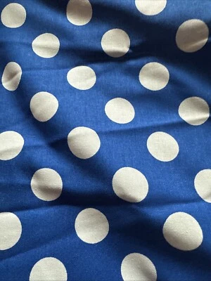 Tela de algodón Waverly azul oscuro estampado de grandes puntos 4 y 1/2 yardas Foto 1 de 4