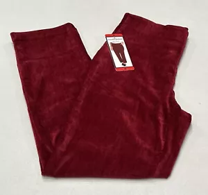 Hilary Radley Women's Mid Rise Velvet Pant, Red, Size M - Picture 1 of 4
