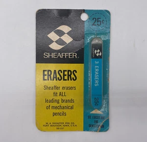 Vintage New Old Stock Sheaffer Erasers Pack Of 3 - Picture 1 of 4