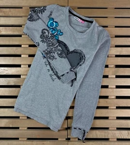 Girls Jumper Sweatshirt Desigual Size Size 13/14 Gray - Picture 1 of 8