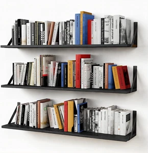 Floating Shelves 36 Inches Long 8 in Deep Set of 3, Large Wall Shelf for Bedroom - Picture 1 of 7