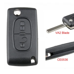 Kit 2 Tasti Pulsante Pieghevole Shell per Peugeot Partner Citroen Berlingo C2 C3 DS3 - Foto 1 di 11
