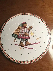 Sakura Sledding Characters Debbie Mumm 9 1/2" Trivet Christmas - Picture 1 of 3