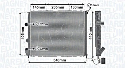 Radiador MAGNETI MARELLI para RENAULT Clio II Kangoo Express 7700430143 Foto 1 de 2