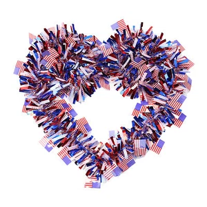 4th of July Wreath, Wreath Garland for Independence Day Door Decoration Supplies - Picture 1 of 12