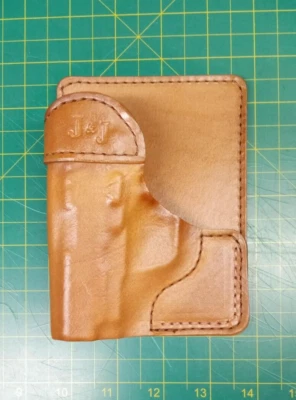 J&J SPRINGFIELD 911 .380 RIGHT BROWN WALLET REAR / CARGO POCKET LEATHER HOLSTER - Image 1 of 3