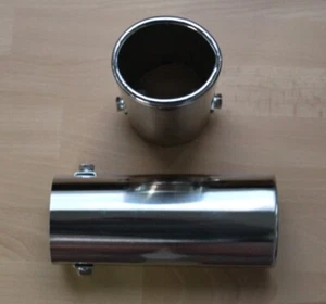 AUSPUFFBLENDE ENDROHR EDELSTAHL  OVAL 65 MM ANSCHL. 45 MM BIS 55 MM - Picture 1 of 4