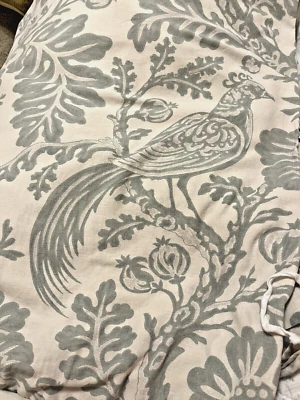 Pottery Barn Arista Bird Duvet Cover Set Gray King 2 Std Shams Pheasant 3pc Rare - Image 1 of 4