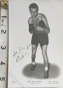 RARA CARTA PROMO VINTAGE PIET VAN STADEN FIRMATA A MANO E COA - OFFERTE ACCETTATE - Foto 1 di 2