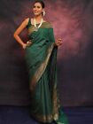 Green Saree Soft Silk Saree Blouse Zari Weaving Work Indian Dress Bollywood Sari