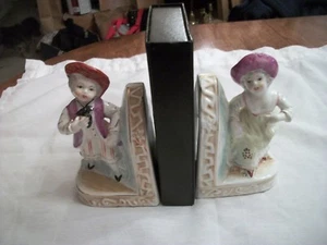 Vintage Victorian Man and Woman Book Ends - Made in Japan - Imagen 1 de 7