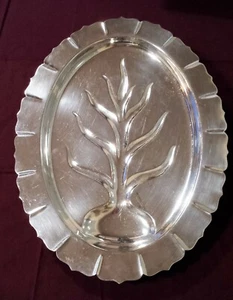 ROGERS SILVERPLATE 16" FOOTED MEAT SERVING PLATTER  MALDEN #4010 - Picture 1 of 5