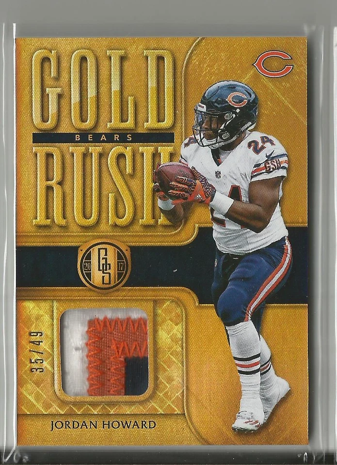2017 Panini Gold Standard Gold Rush Jordan Howard 3 Color Patch Card #ed 35 / 49 - Image 1 of 1